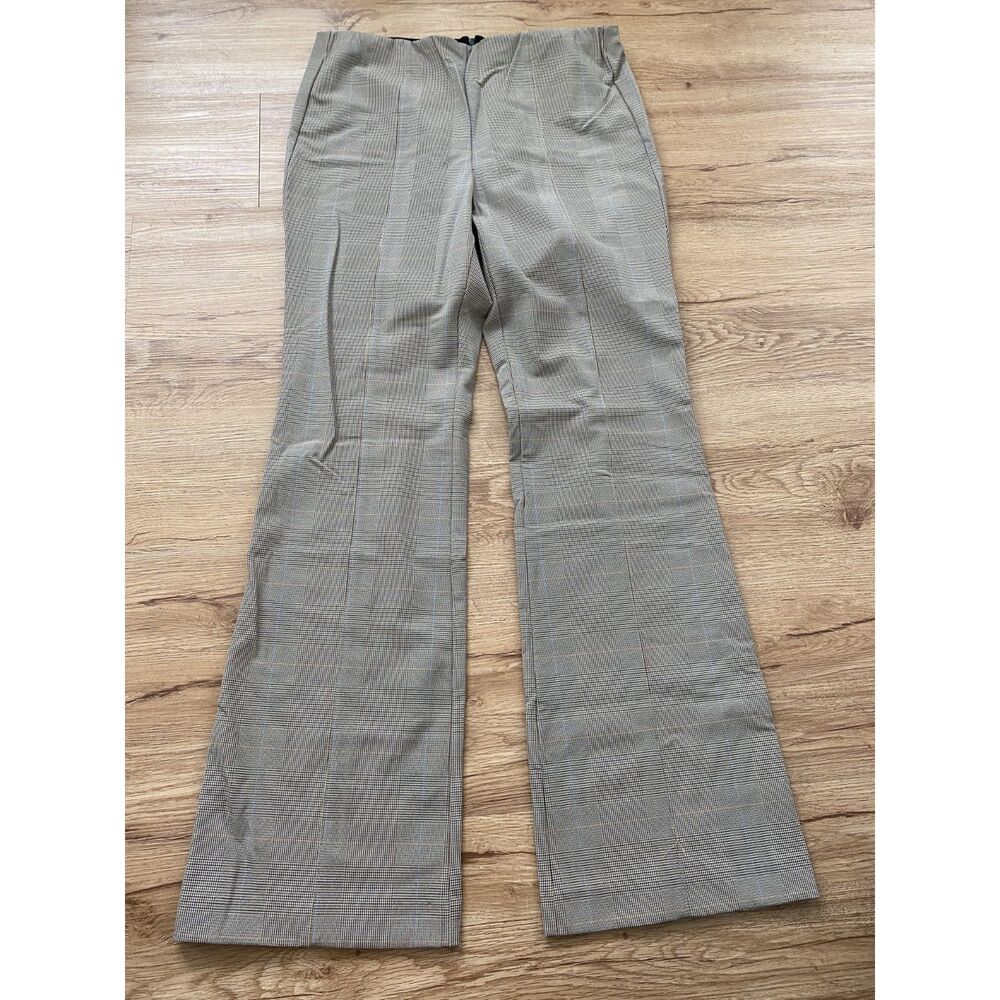 Rag & Bone Simone Beige Brown Plaid Slim Ankle Pants Made in USA Size 14